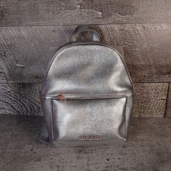 Ted Baker Silver Leather Backpack - Picture 10 of 10